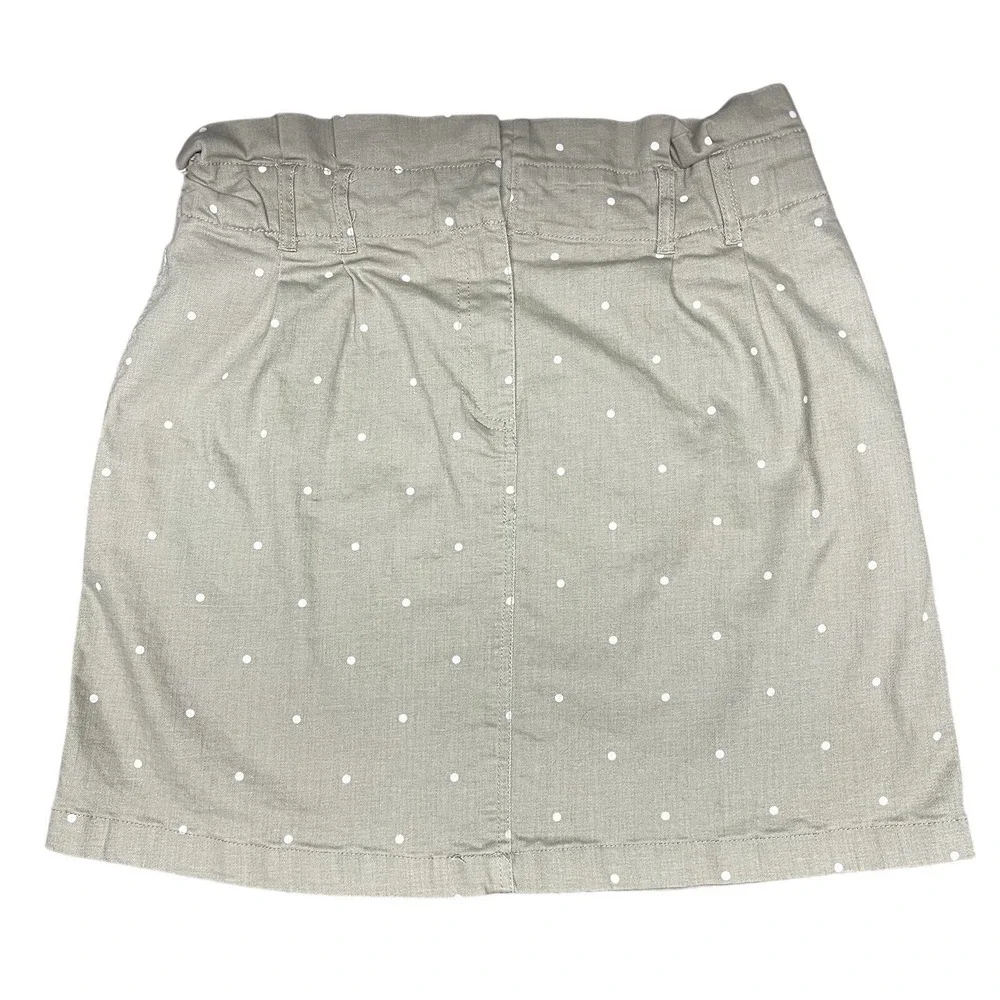 Blu‎ Pepper Polka Dot Paperbag Waist Large Mini Skirt Sage Green cottagecore